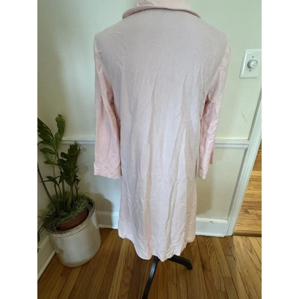 Vintage Sears Pink House Coat Robe Nightgown Lace Pearl Button Front‎ Size Small